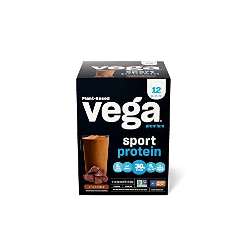 Vega Sport Premium Vegan Protein Powder, Chocolate - 30g Plant Based Protein, 5g BCAA - NutriGlobal