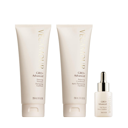 VEGAMOUR GRO+ Advanced Essentials Kit | Removes Buildup, Improves Hair Density, Reduces Shedding, Hydrates and Exfoliates the Scalp | For Severe Signs of Thinning | Color Safe, Vegan, Cruelty-Free - NutriGlobal