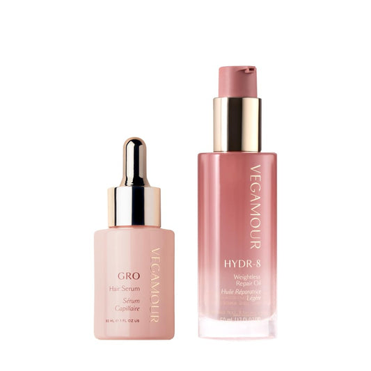 Vegamour GRO and Shine Kit Includes GRO Hair Serum & HYDR-8 Weightless Repair Oil for Fine or Thinning Hair - NutriGlobal