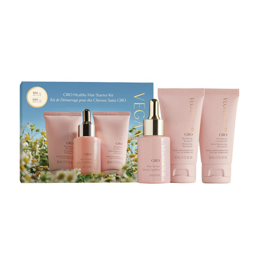 VEGAMOUR GRO Healthy Hair Starter Kit | Full Size GRO Serum for Thinning & Shedding plus Travel Size Shampoo and Conditioner with Vegan Keratin to Support Thicker, Fuller Looking Locks | $92 Value - NutriGlobal