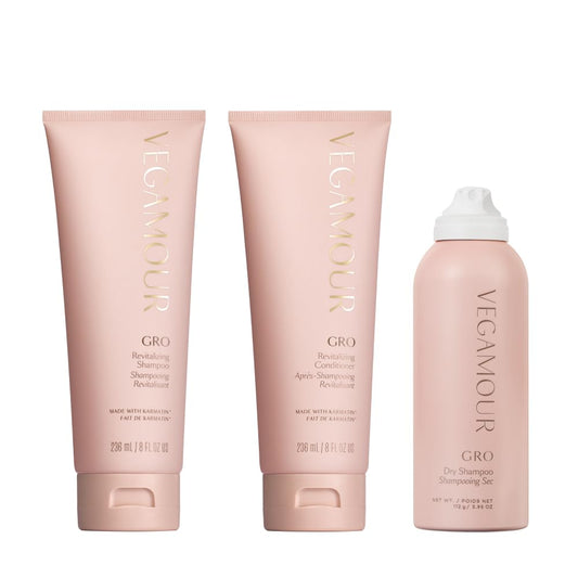 Vegamour The Everyday Kit Includes GRO Revitalizing Shampoo & Conditioner and GRO Dry Shampoo for Thinning Hair - NutriGlobal