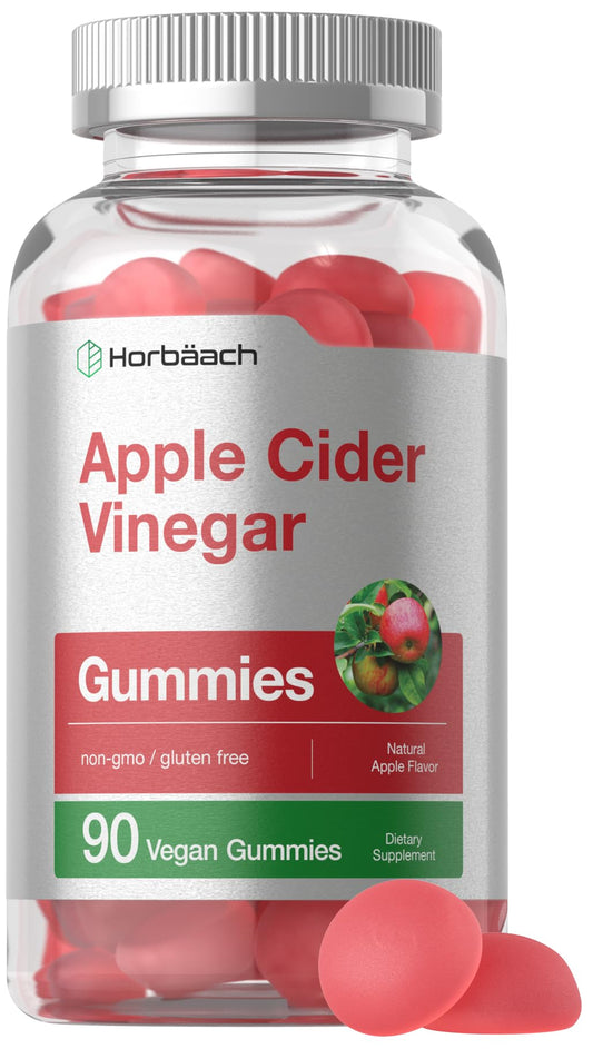 Vegan Apple Cider Vinegar Gummies | 90 Count | ACV Supplement | Natural Apple Flavor - NutriGlobal
