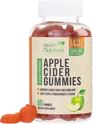 Vegan Apple Cider Vinegar Gummies | Max Strength 1000mg | ACV Supplement Gummy for Adults - NutriGlobal