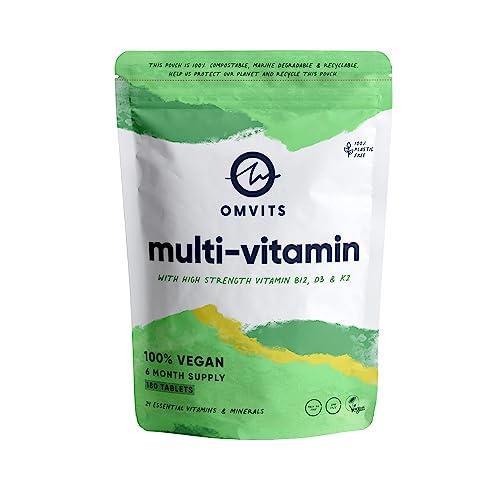 Vegan Multivitamins & Minerals - With High Strength Vitamin B12, D3, K2 & Iron - NutriGlobal