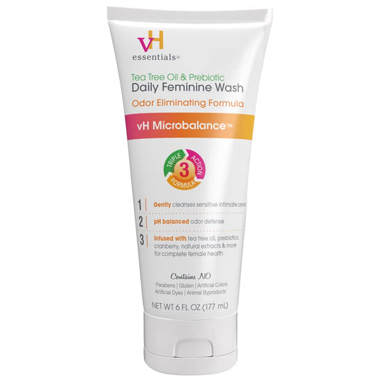 vH essentials, Ph Balanced Daily Feminine Wash, Tea Tree Oil & Prebiotic - NutriGlobal