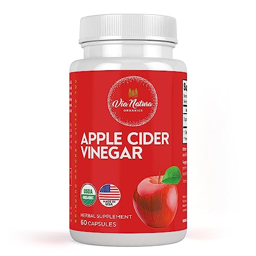 Via Natura Organics Apple Cider Vinegar Capsules 1000mg | Organic Herbal Supplement - NutriGlobal