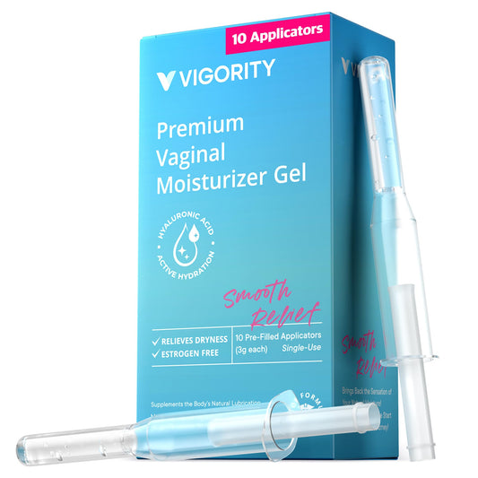 Vigority Vaginal Moisturizer Gel: Long Lasting Relief for Vaginal Dryness, Irritation & Intimate Discomfort with Hyaluronic Acid & Vitamin E – Hormone-Free Feminine Care – 10 Pre-Filled Applicators - NutriGlobal