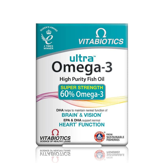 Vitabiotics Ultra Omega-3 Fish Oils Capsules with DHA EPA Nutritional Supplements - NutriGlobal