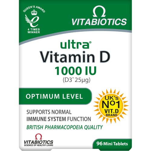Vitabiotics Ultra Vitamin D Tablets 1000IU Optimum Level -96 count (Pack of 1) - NutriGlobal