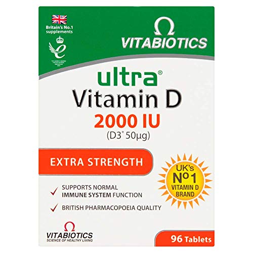 Vitabiotics Ultra Vitamin D Tablets 2000IU Extra Strength - 96 Count ( Pack of 1) - NutriGlobal
