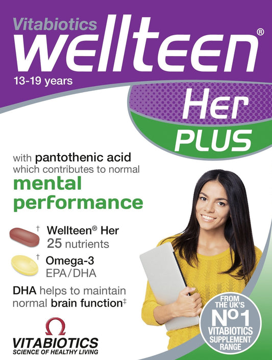 Vitabiotics Wellteen Her Plus - 56 Tablets/Capsules, 56 Count (Pack of 1) - NutriGlobal