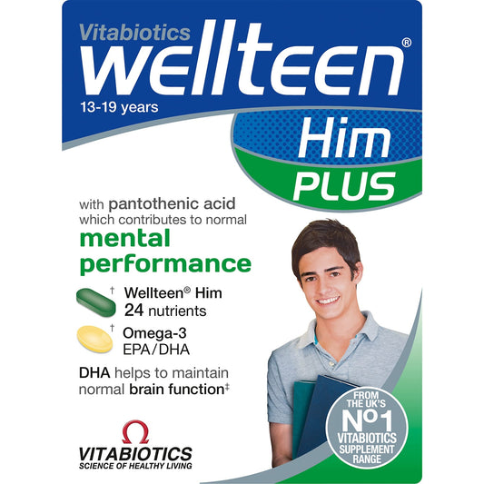 Vitabiotics Wellteen Him Plus Tablets/Capsules, 56 Count (Pack of 1) - NutriGlobal