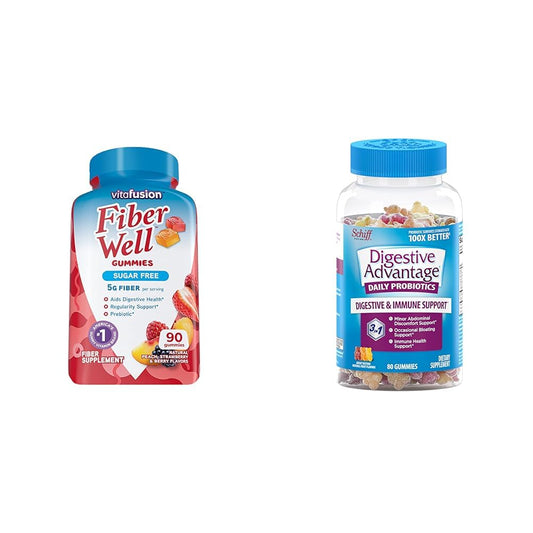 Vitafusion Fiber Well Sugar Free Fiber Supplement & Digestive Advantage Probiotic - NutriGlobal