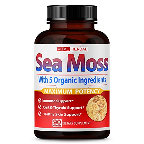 VITAL HERBAL Irish Sea Moss Capsules Equivalent to 5450mg - Maximum Potency - NutriGlobal
