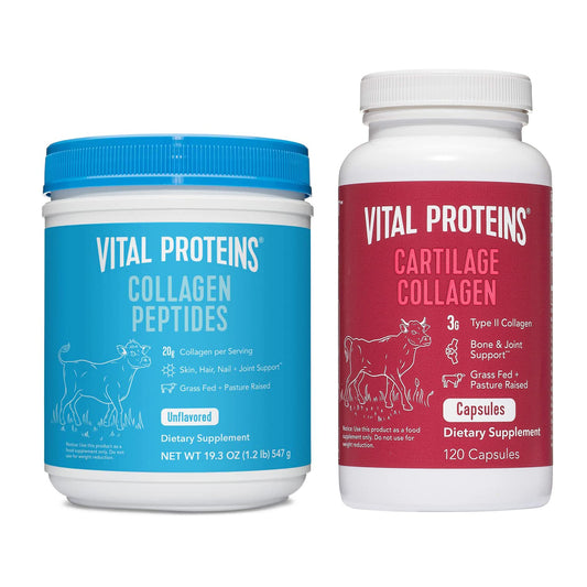 Vital Proteins Collagen Peptides Powder 19.3oz+ Collagen Pills, Type II - NutriGlobal