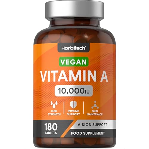 Vitamin A Tablets 10000iu | 180 Count | High Strength Vitamin A as Retinol Acetate - NutriGlobal