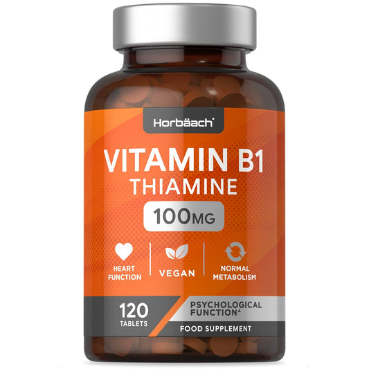 Vitamin B1 Thiamine High Strength 100mg | 120 Vegan Tablets | No Artificial - NutriGlobal