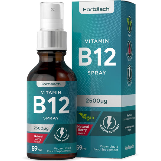 Vitamin B12 Spray 2500mcg | 59ml | High Strength Supplement | Natural Berry Flavour - NutriGlobal