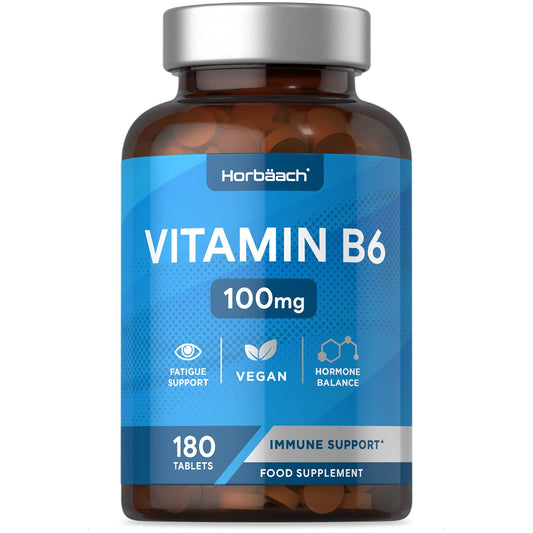Vitamin B6 100mg | 180 High Strength Tablets | Regulation of Hormonal Activity & Fatigue - NutriGlobal