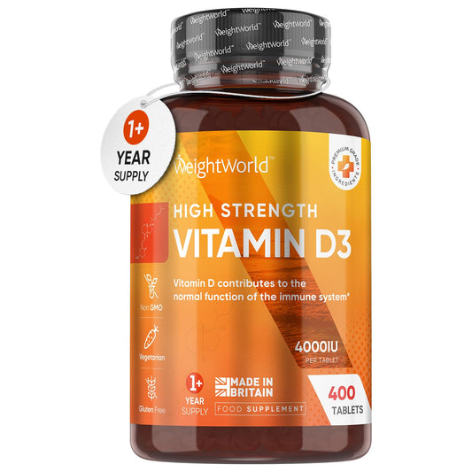 Vitamin D3 4000 IU – 400 High Strength Vitamin D Tablets (1+ Year Supply) – Vegetarian - NutriGlobal