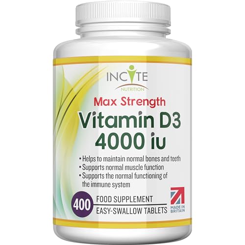 Vitamin D3 4000 iu - Vitamin D Tablets - 1 Year Supply Tablets - Vegetarian - Vitamin D - NutriGlobal