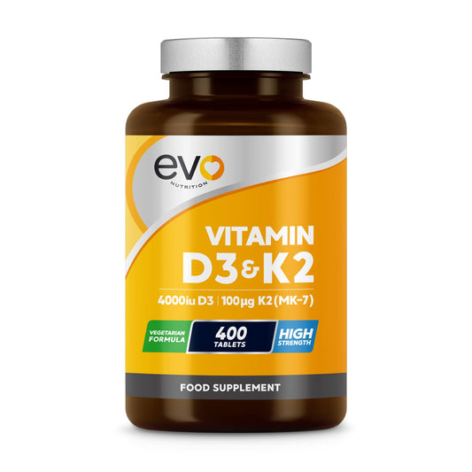 Vitamin D3 4000iu & Vitamin K2 100ug MK7 | 400 Vegetarian Tablets - 1 Year Supply - NutriGlobal