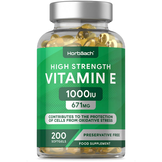 Vitamin E Capsules 1000iu | 200 Count | High Strength Vitamin E as DL-Alpha Tocopheryl - NutriGlobal