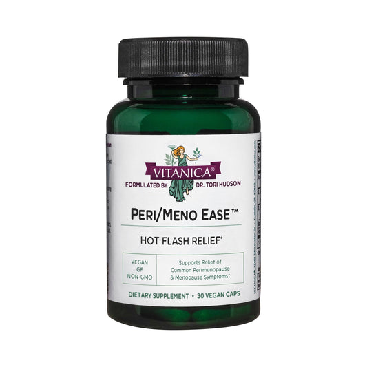 Vitanica Peri/Meno Ease - for Perimenopause and Menopause Symptoms - Hot Flash Relief with Clinically Studied Siberian Rhubarb Extract - Supports Sleep and Stress with Ashwagandha - Vegan - 30 Caps - NutriGlobal