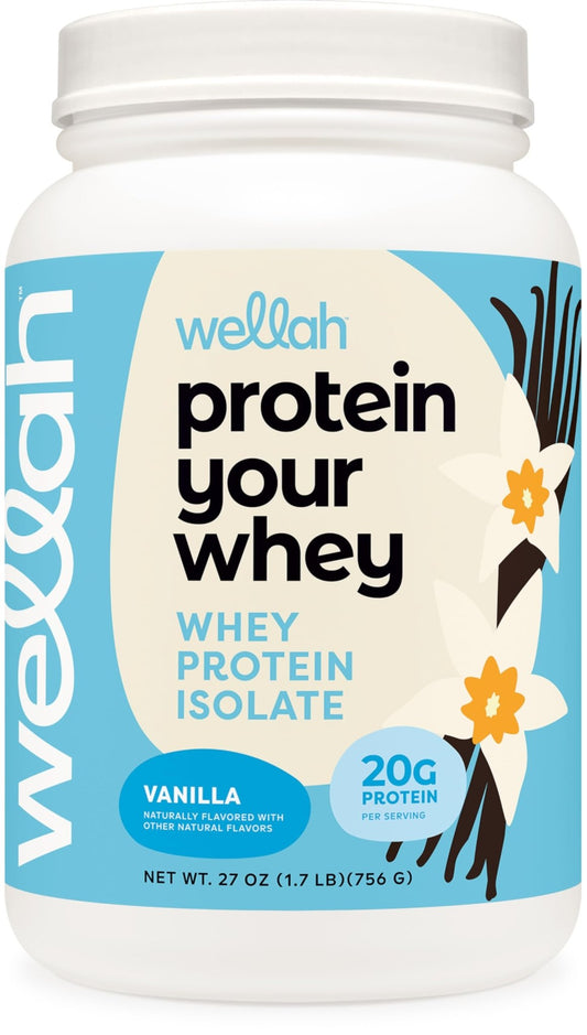 Wellah Your Whey (30 Servings, Vanilla) - Whey Protein Isolate Protein - NutriGlobal