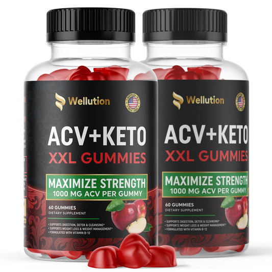 WELLUTION Apple Cider Vinegar 120 XXL Gummies - Support Digestion & Weight Management… - NutriGlobal