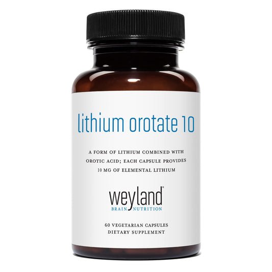 Weyland Brain Nutrition: Lithium Orotate 10mg (1 Bottle), 60 Vegetarian - NutriGlobal