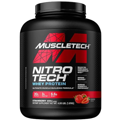 Whey Protein Powder, MuscleTech Nitro-Tech Whey Protein Isolate & Peptides, Protein - NutriGlobal