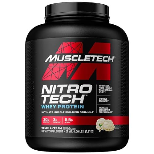 Whey Protein Powder, MuscleTech Nitro-Tech Whey Protein Isolate & Peptides, Protein - NutriGlobal