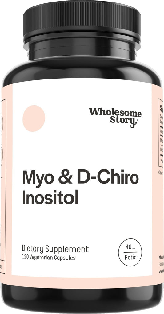 Wholesome Story Myo-Inositol & D-Chiro Inositol Supplement for Women | Fertility Supplements for Hormonal Balance & Ovarian Health Support | Myoinositol | Ideal 40:1 Ratio | 30 Servings - NutriGlobal
