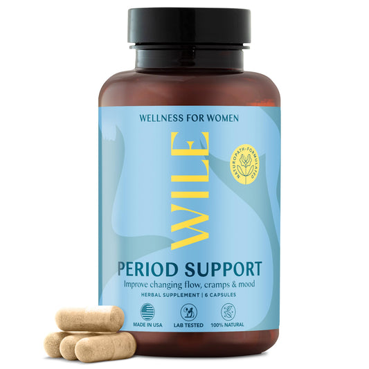 WILE Menopause and Perimenopause Supplements for Women - Menstrual Cramp, PMS and Heavy Period Relief with Dong Quai - Premenopausal Support for Hormone Balance & Improved Mood, Vegan, 30 Servings - NutriGlobal