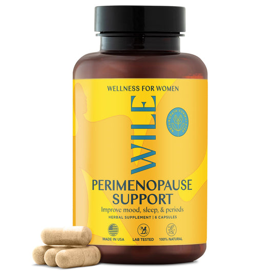 WILE Menopause and Perimenopause Supplements for Women with Ashwagandha - Menopausal Symptoms Relief for Stress, Hot Flashes, Night Sweats - Healthy Sleep & Hormone Balance Support, Vegan, 30 Servings - NutriGlobal