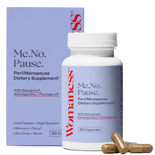 Womaness Menopause Supplements for Women - Hormone Balance for Women Perimenopause and Menopause - Ashwagandha, Pycnogenol and Bacognize for Hot Flashes, Brain Fog and Mood Hormone Free - 30 Capsules - NutriGlobal