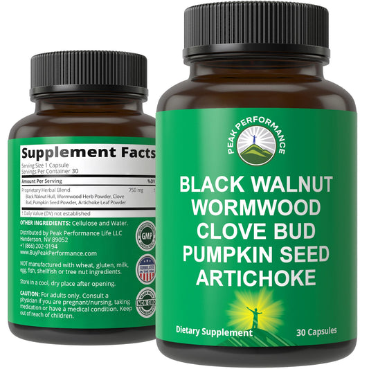 Wormwood Black Walnut Clove Cleanse for Humans. Elimination Detox + Intestinal Support Capsules Supplement for Adults and Kids. Pills with Artichoke and Pumpkin Seed for Additional Benefits - NutriGlobal