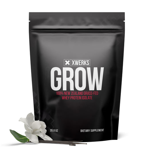 Xwerks Grow 100% New Zealand Grass-Fed Whey Protein - 25g of Pure Isolate Protein - NutriGlobal
