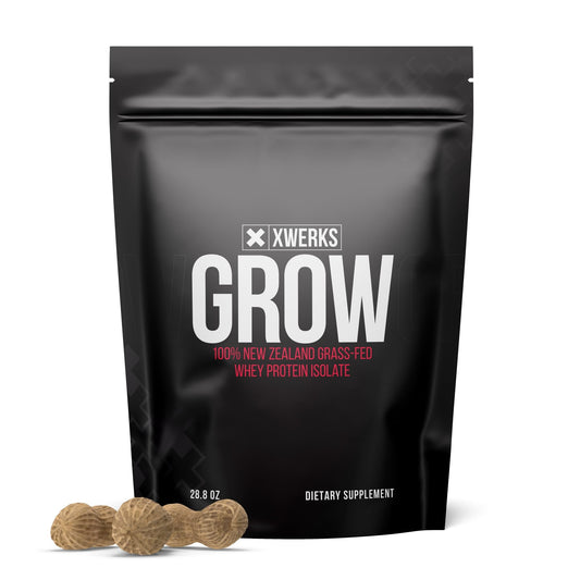 Xwerks Grow 100% New Zealand Grass-Fed Whey Protein - 25g of Pure Isolate Protein - NutriGlobal