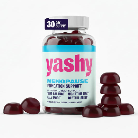 Yashy Gummies for Menopause | Hormone-Free Supplements for Women | Clinically Backed | 30 Servings | Helps Alleviate Hot Flashes, Night Sweats, & Mood Swings | Supports Libido | BlackBerry Flavor - NutriGlobal