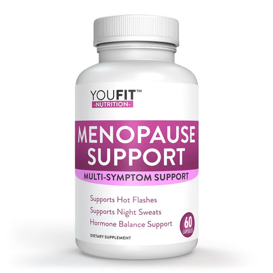 YouFit Nutrition Menopause Relief Capsules for Women - Natural Menopause Supplements for Women - Complete Day and Night Menopause Support - Reduces Hot Flashes, Stress, Night Sweats - 30 Servings - NutriGlobal