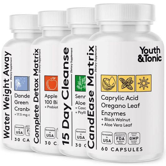 Youth & Tonic Complete Body Detox for Cleanse, Normal Acidity Gut Level and Water - NutriGlobal