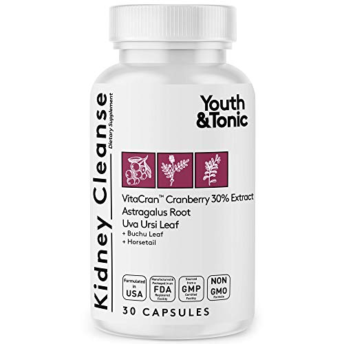 Youth & Tonic Kidney Cleanse Detox for Residual Metabolic Waste & Excess Body Water for Urinary Tract - NutriGlobal