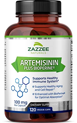 Zazzee High Absorption Artemisinin, 100 mg per Capsule, 120 Vegan Capsules, with 5 mg - NutriGlobal