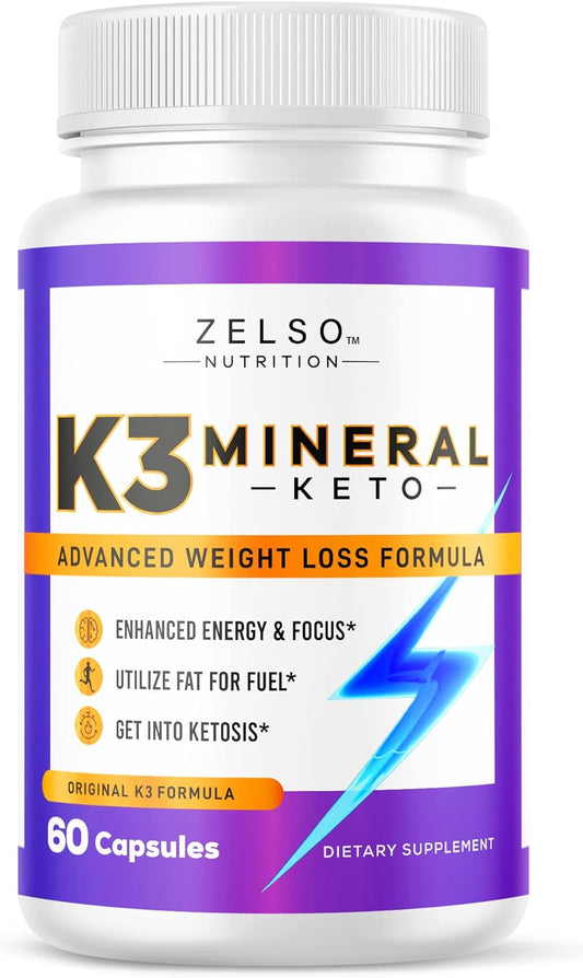 ZELSO K3 Mineral Keto Pills Nutrition, Advanced K3 Pill Formula for Men and Women - NutriGlobal
