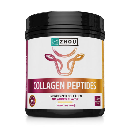 Zhou Collagen Peptides Hydrolyzed Protein Powder – Grass Fed, Pasture Raised, Unflavored - NutriGlobal