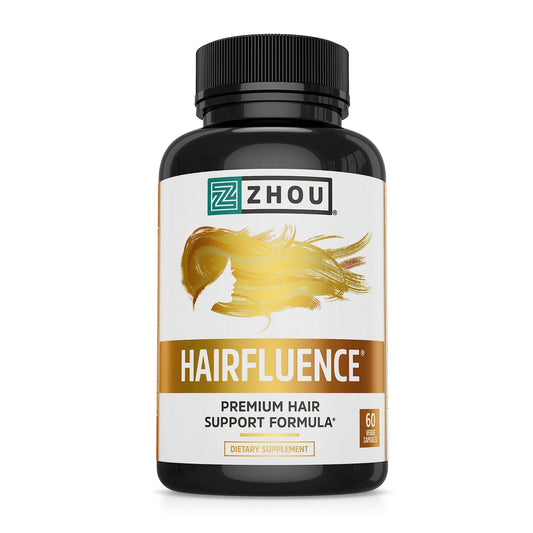 Zhou Hairfluence, Hair Growth Supplement with Biotin 5000mcg, Collagen, Keratin, - NutriGlobal