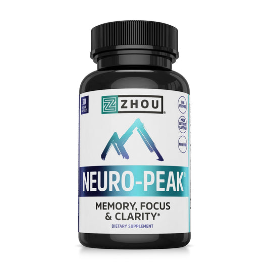 Zhou Neuro Peak Brain Support Supplement | Memory, Focus & Clarity Formula | DMAE - NutriGlobal