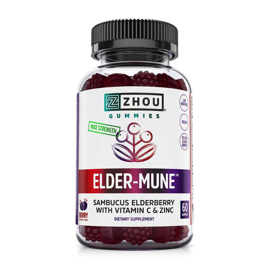 Zhou Nutrition Elder-Mune Sambucus Elderberry Gummies with Zinc and Vitamin C - NutriGlobal